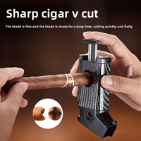 Briquet à gaz classique JH coupe-vent en métal avec support de perforateur intégré et outil d'amélioration de la flamme