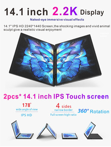 Bán buôn tùy chỉnh thương hiệu 14 inch N95 xách tay Windows 11 Dual Monitor máy tính portatil xách tay màn hình kép cảm ứng văn phòng máy tính xách tay - Product Image 6