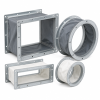 Raccord souple en toile pour ventilateur de conduit, sur mesure, résistant aux hautes températures, antichoc, avec plaque d'angle en fer et bride, ignifuge