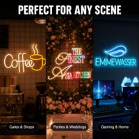 Enseigne néon personnalisée avec motif Couronne Planète Cocktail, éclairage LED flexible à rétroéclairage acrylique pour fêtes et décoration intérieure