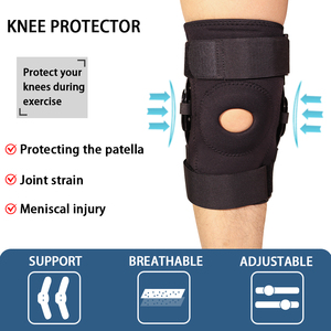 Genouillère médicale articulée en néoprène de haute qualité pour soulager la douleur avec stabilisateurs latéraux et compression réglable - Product Image 2