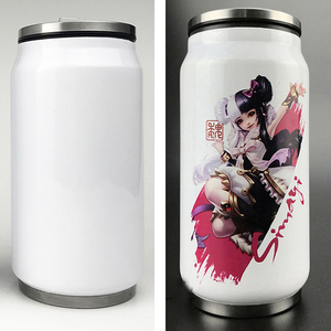 Bouteille isotherme sous vide en forme de canette de soda ou de cola, personnalisable par sublimation, 12, 17, 20 oz, avec couvercle rabattable et paille, vente en gros - Product Image 3