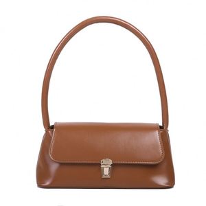 Elegant Retro Top-Handle Shoulder Bag Women's Underarm Purse with Bullet <b>Lock</b> Clasp PU Small Size Everyday Use - Product Image 5