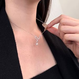 Dylam Stylish 925 Sterling Silver Rhodium Plated Link Chain 5A Cubic Zirconia VVS1 <b>D</b> Color Moissanite Snake Pendant <b>Necklaces</b> - Product Image 2