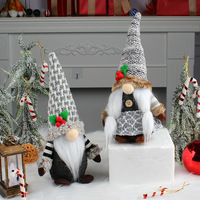 Poupées Mr Gnome et Mme Gnome de couleur gris GL-131 pour décorations pour la maison Liquidation cadeau de Gnome suédois
