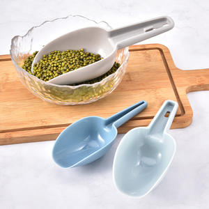 Juego de palas de hielo de plástico de tres piezas, cuchara de cocina apilable para harina, granos, arroz, colores mezclados, forma rectangular, versátil - Product Image 2