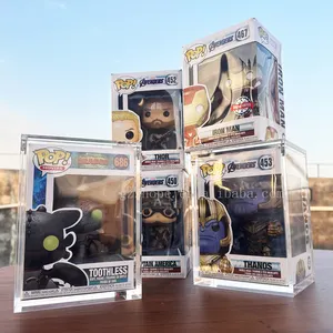 Protectors yüksek kalite şeffaf Funko Pop akrilik vitrin koruyucular için güçlü manyetik kapaklı Funko Pop kutusu