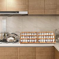 Étagère à épices en bambou pour organisateur d'épices de comptoir pour organisateur d'étagère de garde-manger pour armoire