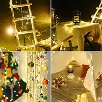 Batteriebetriebene Lichterkette 200 LED Weihnachts-Glitzerlichterkette für Schlafzimmer, Girlande, Innenbaum, Kranz