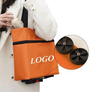 Chariot de courses pliable personnalisé réutilisable avec roulettes - Product Image 3