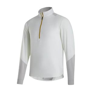 Custom Logo Printed <b>Men's</b> Performance <b>White</b> Block Golf Pullover <b>Sweatshirt</b> Oversize 1/4 Quarter Zip Long Sleeve for Autumn - Product Image 4