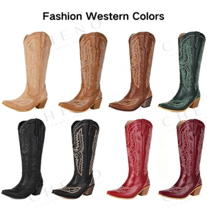 CHENO <span class=keywords><strong>Stivali</strong></span> Western da Donna Personalizzati con Logo Ricamato, Produttore di <span class=keywords><strong>Stivali</strong></span> da Cowboy e Cowgirl <span class=keywords><strong>Bianchi</strong></span> con <span class=keywords><strong>Tacco</strong></span> Quadrato - Product Image 2