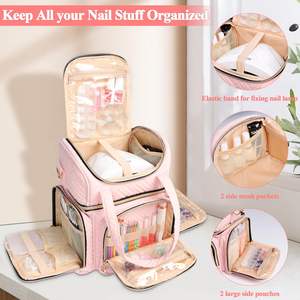 Étui organisateur de vernis à ongles personnalisé, échantillon gratuit, compatible avec lampe LED et 60 flacons, grand rangement pour vernis à ongles avec plusieurs poches - Product Image 6