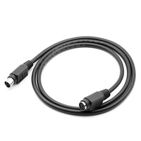 PS/2 Male ke PS/2 Female, 6-Konduktor, Kabel Ekstensi, Pelindung Kepang, Jaket PVC, Keyboard/Mouse, 6 Inci.