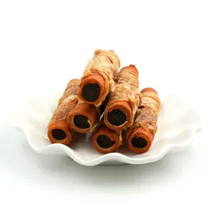 OEM ODM Hot Selling Natural Meat Chicken Beef Leather Sandwich Rolls Pet Chewing Snacks