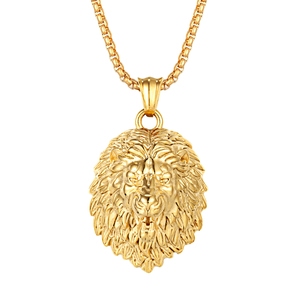 Pendentif le roi <span class=keywords><strong>Lion</strong></span> en acier inoxydable pour hommes, collier à breloque, argent, bijoux gothiques, <span class=keywords><strong>Lion</strong></span>, <span class=keywords><strong>Horoscope</strong></span> - Product Image 1
