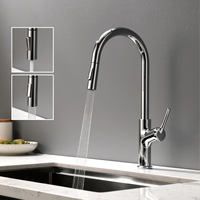 Robinet de cuisine à poignée unique, sans plomb, UPC NSF 61 9, avec douchette extractible à 2 fonctions, mélangeur, finition chrome premium, zinc