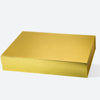 Grande boîte cadeau haut de gamme avec logo personnalisé, papier de carton pliable en or, stratification mate, gaufrage, estampage de feuille d'or et UV pour grande boîte