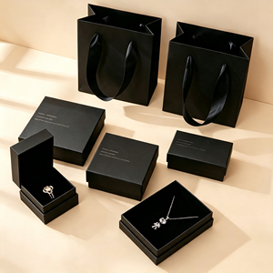Juego de Cajas de Joyería de Papel Beige de Varios Tamaños, Caja de Regalo para Joyas con Logotipo Personalizado para Anillos, Aretes y Collares - Product Image 5