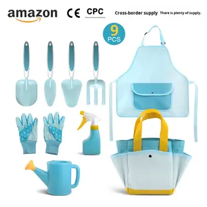 Kit d'outils de jardinage pour enfants personnalisé de 9 pièces avec sac de transport, arrosoir, <span class=keywords><strong>pelle</strong></span>, râteau, fourche, tout-en-un, modèle GD015 - Product Image 2