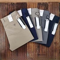 Pantalon décontracté homme luxe léger, coupe droite, couleur unie, sans repassage, idéal été