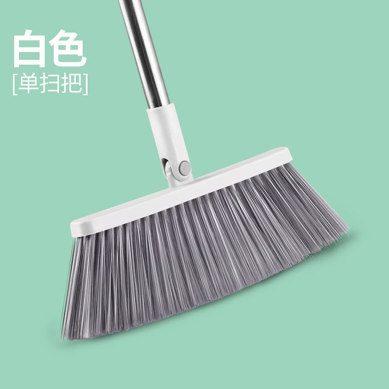 [รุ่นพับได้หัวเข็มขัดสีขาว] 180° ไม้กวาดเดี่ยวแบบหมุนได้