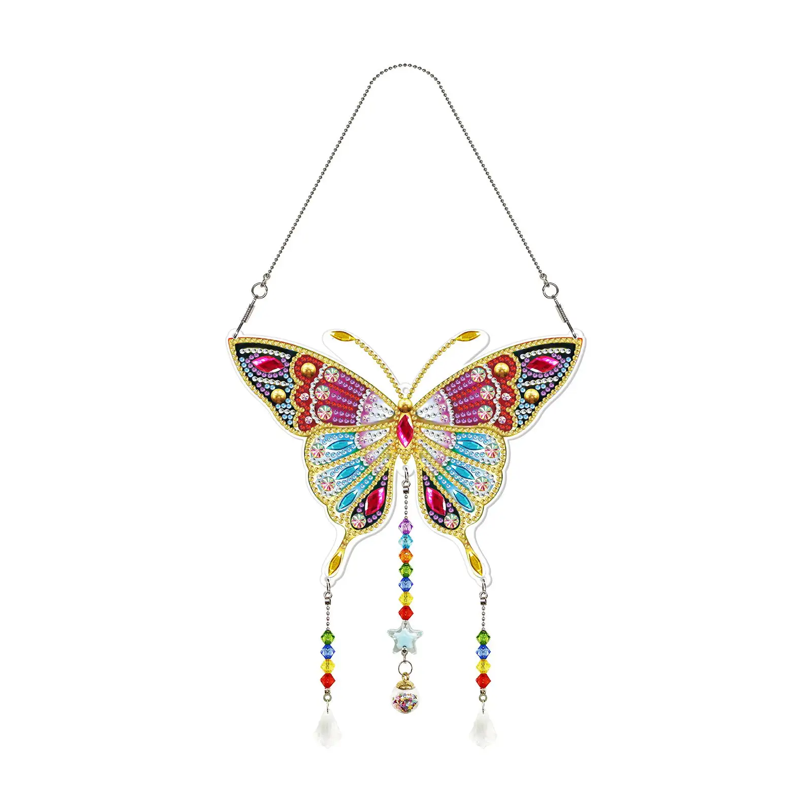 DIY Diamant Peinture Papillon acrylique cristal pierre foré pendentif suspendu