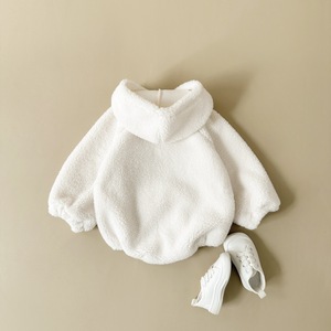 2025 <strong>Winter</strong> <strong>Baby</strong> <strong>Clothes</strong> Plush Sherpa Fleece Oversized Toddler Sweatshirt Romper <strong>Baby</strong> Hoodie Sherpa Fleece Bubble Romper - Product Image 3