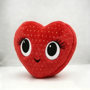 Almohada de Peluche Personalizada con Forma de Corazón y Fresa, Linda Almohada de Peluche con Cara de Corazón, Relleno de Algodón PP, Decoración de Halloween para Bebés de 0 a 24 Meses - Product Image 3