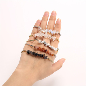 Bohemian Natural Stone Beaded <b>Bracelets</b> 18K Gold Stainless Steel Chain Jewelry Unisex Gift Style Fashion <b>Bangle</b> <b>Bracelet</b> - Product Image 5