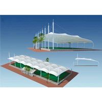 Tente de football en PVDF, Toit en membrane pour stade de football à grande portée, Abri pare-soleil pour terrain de sport extérieur