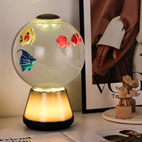 Nouvelle conception de lampe méduse LED avec base à changement de couleur RGB, haut-parleur intégré, lumière de nuit pour la natation, décoration d'intérieur et abat-jour globe