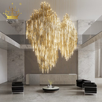 Lustre en verre ambré soufflé à la main, design artistique multi-gouttes, pour villa, hall d'hôtel, escalier, salon