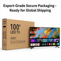 Téléviseur intelligent à grand écran de 100 pouces UHD 4K QLED Android 14, design sans cadre, télévision LED pour cinéma maison, hôtel, bureau