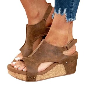 Factory Direct Sales Summer New Rubber Outsole Wedges Sandals Large Size Women's Sandals - Product Image 3