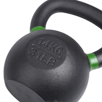Équipement de gymnastique de musculation Kettlebell en fonte enduite de poudre électrostatique noire de qualité supérieure durable