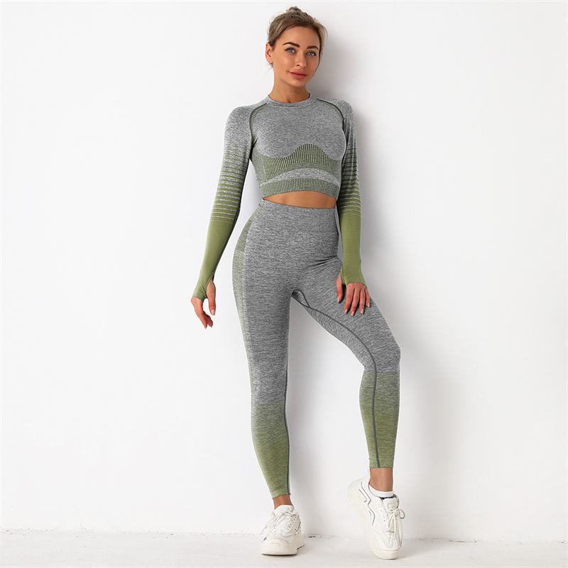 8 colors Fashion Modern Breathable Workout Clothing Women Active Wear Yoga Set hygroscopic and sweat releasing