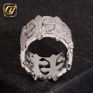 S925 Sterling <b>Silver</b> Men Wide Band <b>Ring</b> Full Paved Lab Grown Diamond <b>Cross</b> <b>Ring</b> IGI Certified Hip Hop Statement Jewelry - Product Image 4