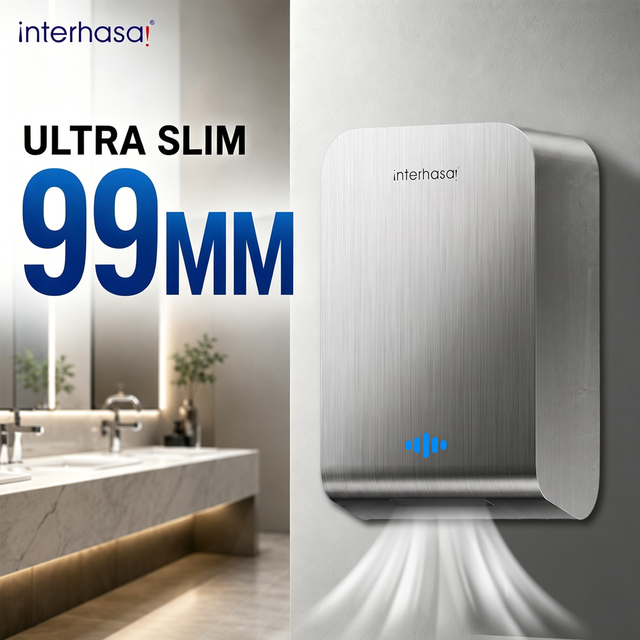 Ultra Slim High Speed Stainless Steel Hand Dryer with HEPA for Commercial Bathrooms