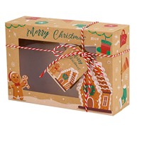 Lot de 12 boîtes cadeaux rectangulaires en papier kraft pliables avec fenêtre, grand format, pour calendrier de l'Avent de Noël, bonbons, macarons et desserts