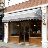 Auvent fixe de luxe en gros, imperméable, pour extérieur, protection solaire, pour devanture de magasin, vitrine, porte, avec logo personnalisé, pour balcon et terrasse commerciaux