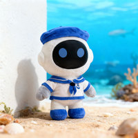 Juguete de Peluche Personalizado de Robot Marinero con Cara de Vinilo 3D, Figura de Peluche OEM ODM con Chip NFC, Juguete de Decoración Personalizada para Caja Sorpresa