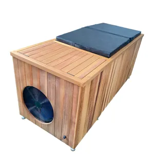 Cedar Lover Verified Suppliers Ice Baths Wooden Small Mobile Ice Bath Tub With Filter Stainless Steel Metal Liner Cold Plunge