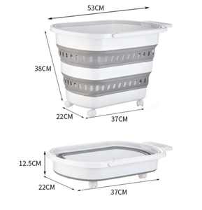 <span class=keywords><strong>Panier</strong></span> pliable en plastique avec roulettes et poignée amovible, <span class=keywords><strong>panier</strong></span> de rangement ventilé, organisateur de rangement pliable pour la maison - Product Image 2