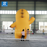 Ballon gonflable de sculpture de caractère animal d'étoiles de film de mascotte de dessin animé de dragon jaune gonflable