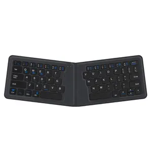 Avatto-clavier à dents bleu pliable, portatif et ergonomique, sans fil, avec double pli tactile, pour ipad, IOS, Android, Windows