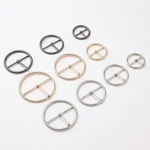 High quality women belt webbing round metal pin belt buckle for clothes bags