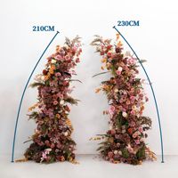 Arche de mariage en fleurs artificielles rose automne, faite à la main, réglable et amovible, pour décoration florale de fond et arrangement de table d'allée