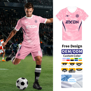Maillot de football premium personnalisé, sublimation EXON Elite, écusson <span class=keywords><strong>3D</strong></span> en silicone, qualité professionnelle, uniforme anti-humidité - Product Image 1