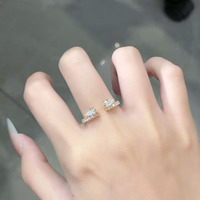Bague de fiançailles en or jaune 18 carats avec double pierre en forme de goutte d'eau, diamant de laboratoire certifié IGI, pierres latérales, style artistique, luxe léger et tendance